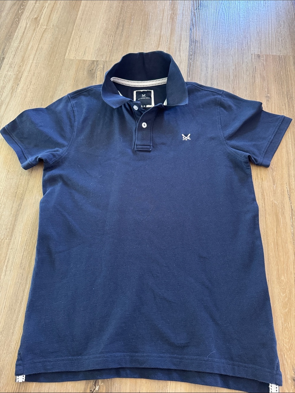Men's Navy Short-Sleeve Polo with Subtle Chest Emblem